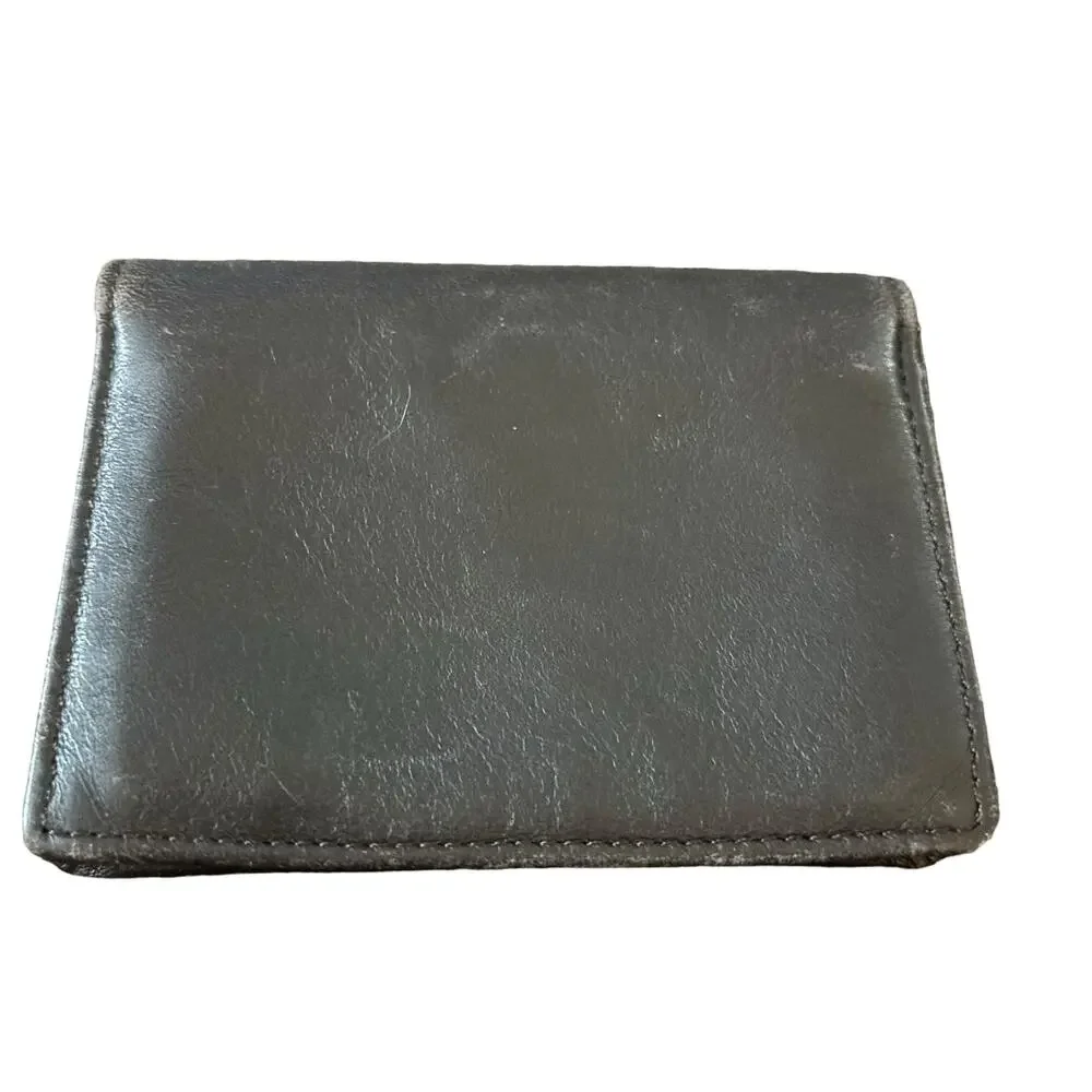 Stone Mountain Mens Leather Wallet Card Slots License Window Black